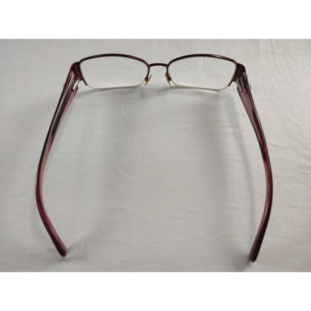 Vera Wang Ronce BU Burgundy Crystal Embellished Eyeglass Frames 54-16-137 + Case